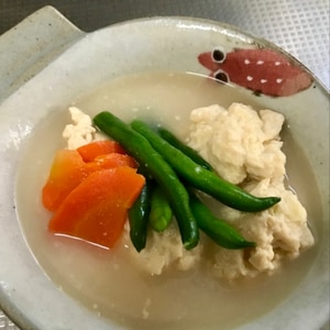 鶏つくねの白湯スープ